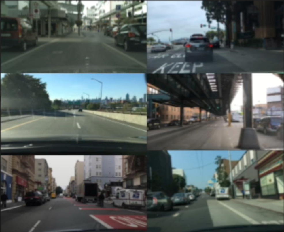 In distribution images from autonomous driving scenes
